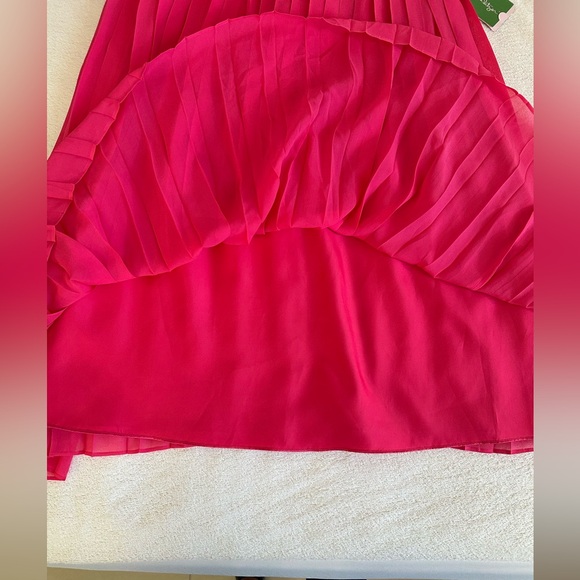 Lilly Pulitzer Jillie Pink Chiffon strapless Dress. Gold detail. Sz 8. NWT $328 - Picture 10 of 12